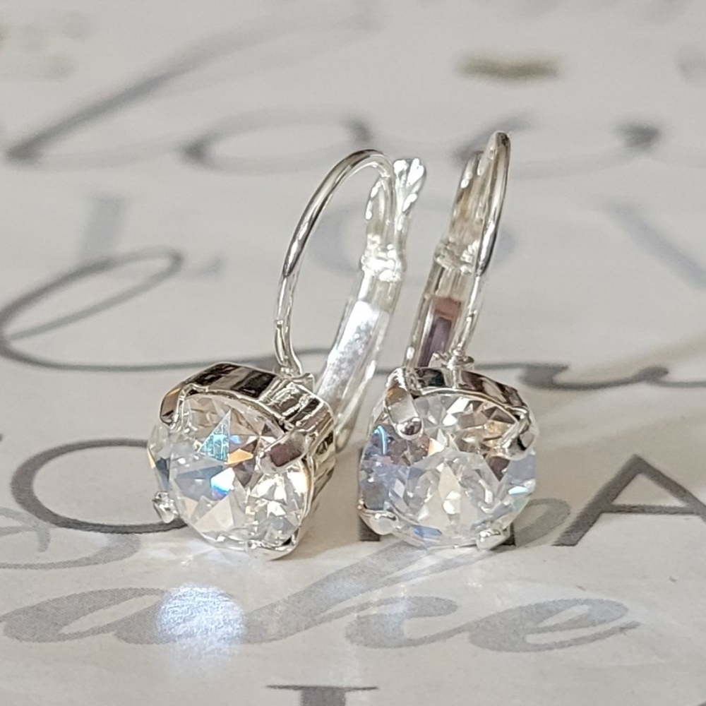 Austrian Crystal Earrings in Silver - Picture 6 of 9
